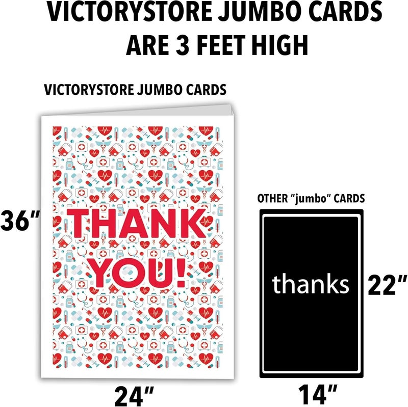 VictoryStore Jumbo 3Foot Thank You Card  24x36Inch Medical Appreciation Card for Nurses  Doctors with Envelope - Image 4