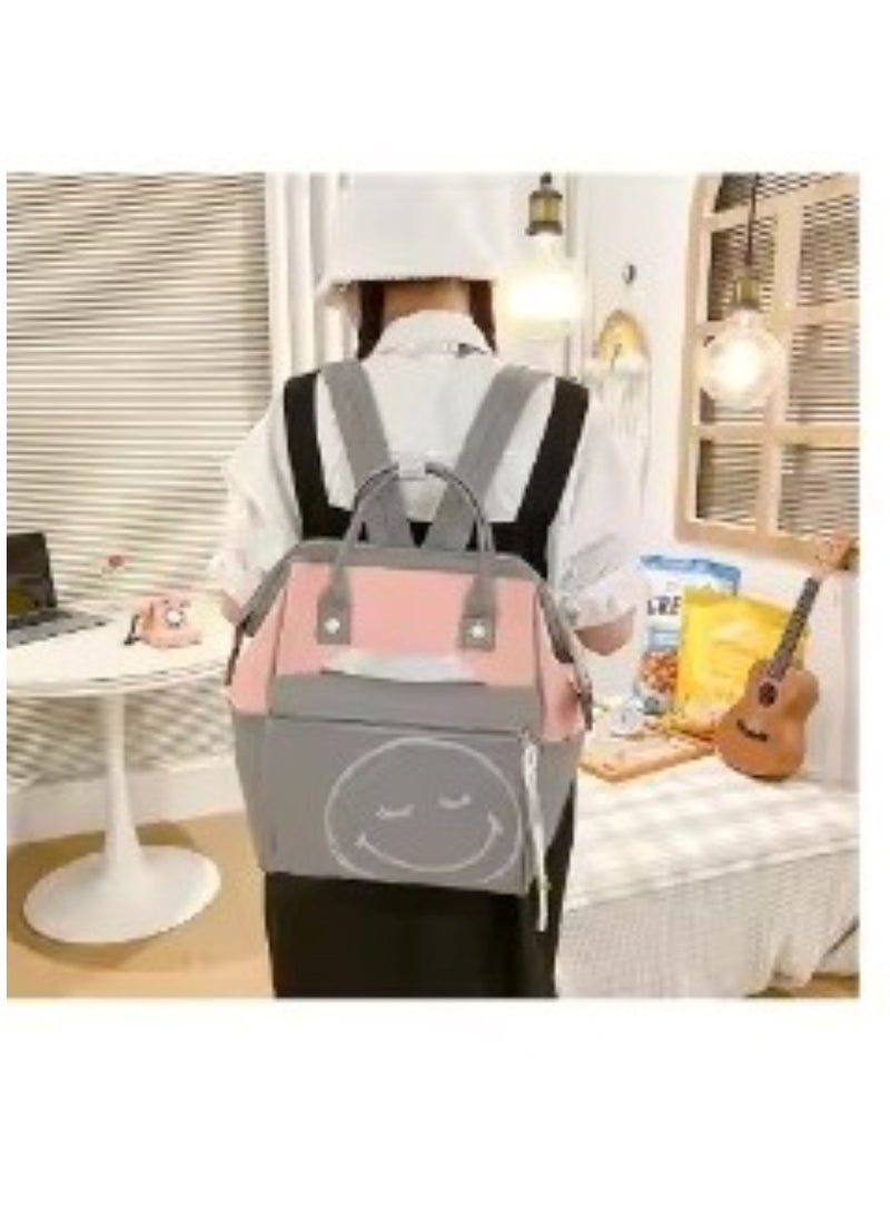 Huitich 4-Piece Mum's Baby Travel Bag Set Grey and Pink  - Image 3