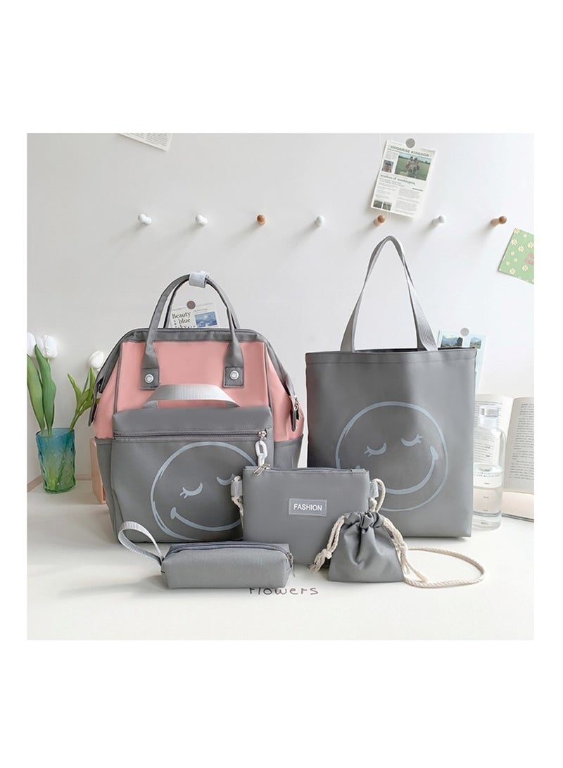 Huitich 4-Piece Mum's Baby Travel Bag Set Grey and Pink  - Image 5