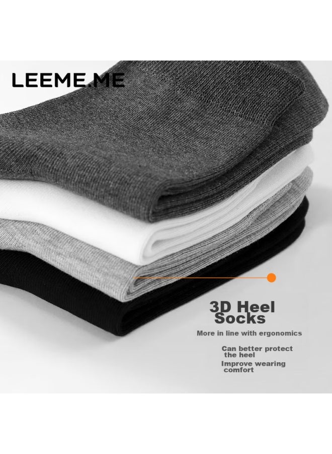 Leeme.me Li Mi Men's Socks [7a Antibacterial Autumn New Arrival, Plain Knit Mid-calf Socks, Casual Socks, 5 Black - Image 2