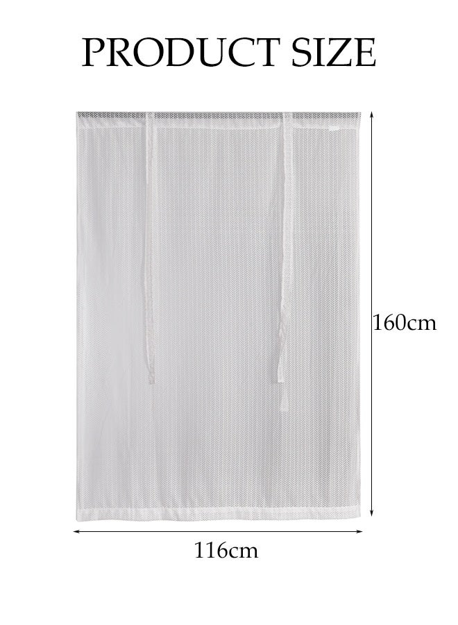 DUNISO White Tulle Curtains, Roman Blinds, Herringbone Tulle Curtains, Light-Transmitting, 1 Piece For Bedroom, Living Room, Balcony, 116*160cm - Image 2