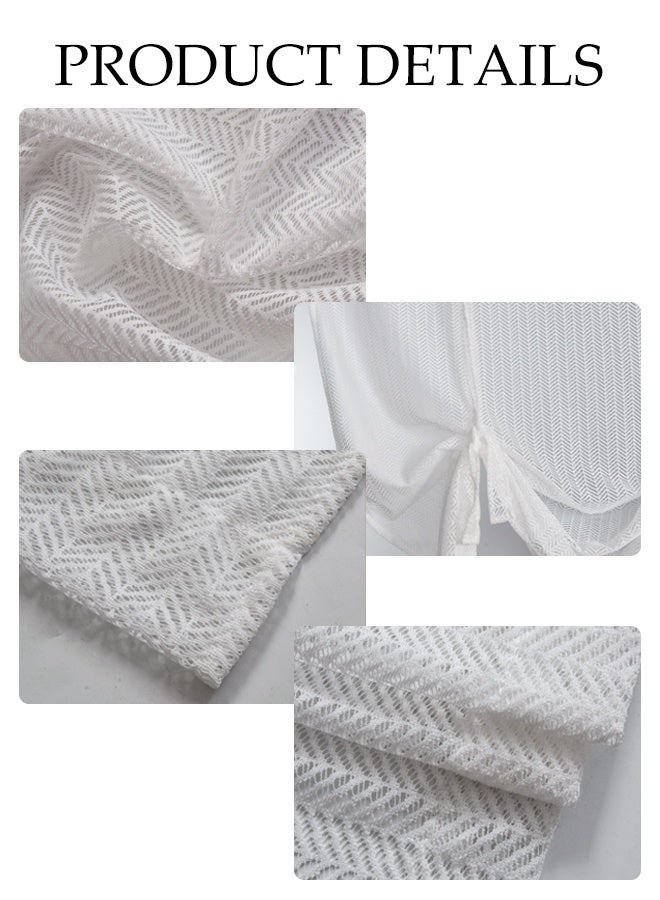 DUNISO White Tulle Curtains, Roman Blinds, Herringbone Tulle Curtains, Light-Transmitting, 1 Piece For Bedroom, Living Room, Balcony, 116*160cm - Image 3