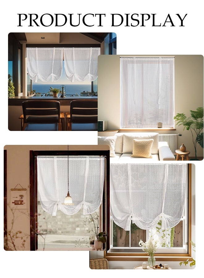 DUNISO White Tulle Curtains, Roman Blinds, Herringbone Tulle Curtains, Light-Transmitting, 1 Piece For Bedroom, Living Room, Balcony, 116*160cm - Image 5