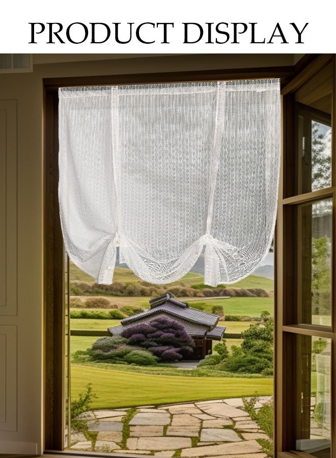 DUNISO White Tulle Curtains, Roman Blinds, Herringbone Tulle Curtains, Light-Transmitting, 1 Piece For Bedroom, Living Room, Balcony, 116*160cm - Image 4