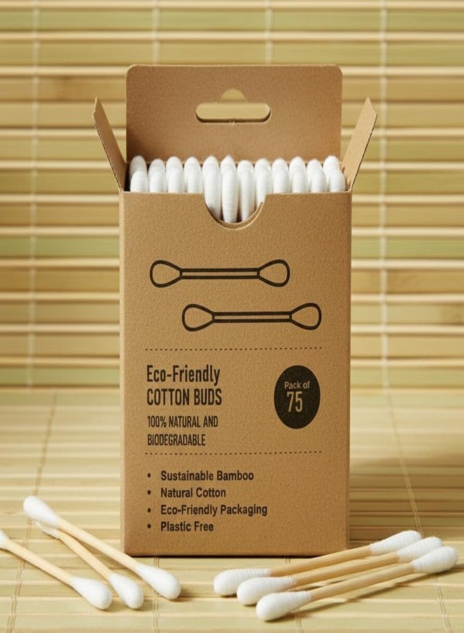 VEDAeco Cotton Buds – Pack of 4 | 100% Pure & Soft Premium Cotton Swabs with Bamboo Wooden Sticks | Safe Ear Cleaner Buds for Adults, Babies, Hygiene & Personal Care - Image 2
