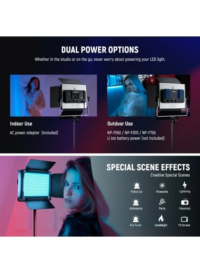 نيوير 2 Pack Upgraded RGB660 PRO II LED Video Light - Image 4