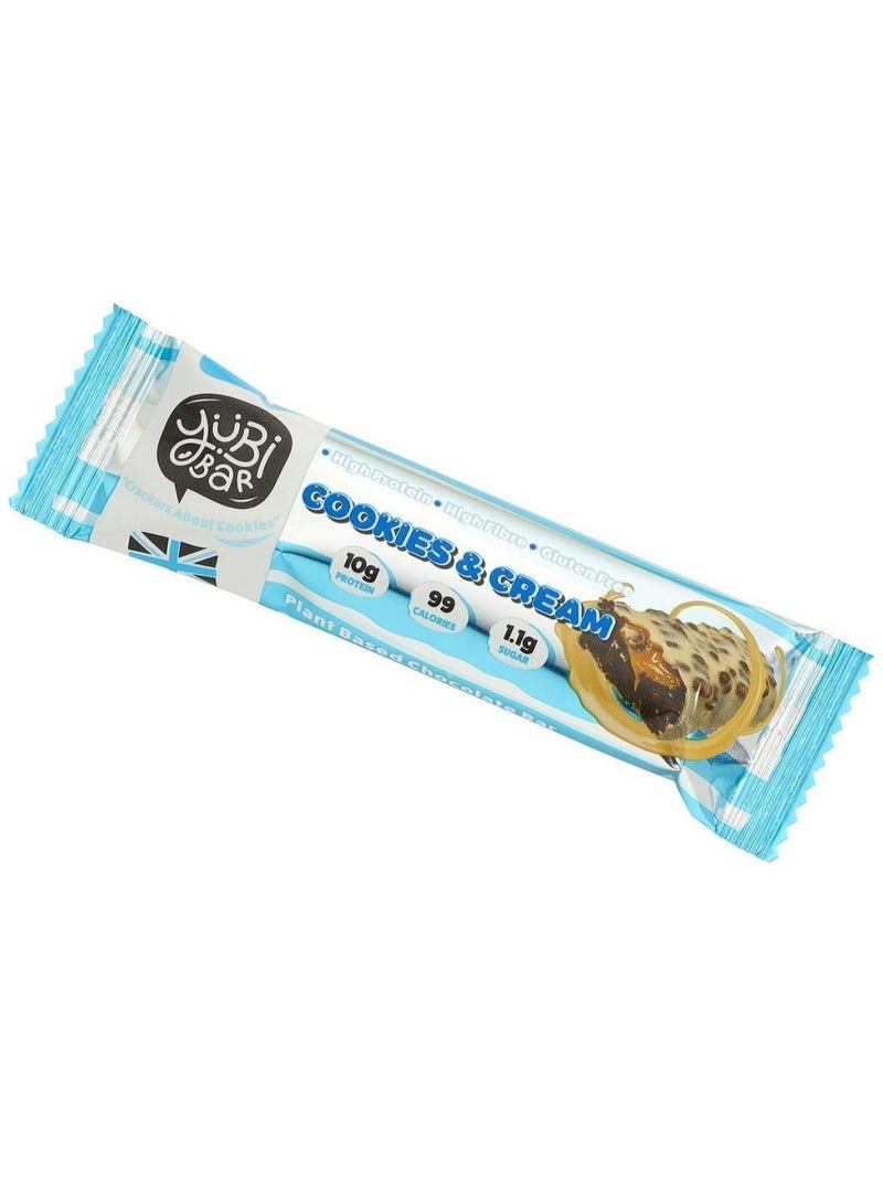 يوبي بار ييوبي بار، ألواح بروتين نباتية بنكهة الكوكيز والكريمة - 99 سعرة حرارية، غنية بالبروتين والألياف، قليلة السكر، خالية من الغلوتين ومنتجات الألبان. عبوة من 12 قطعة. - Image 3
