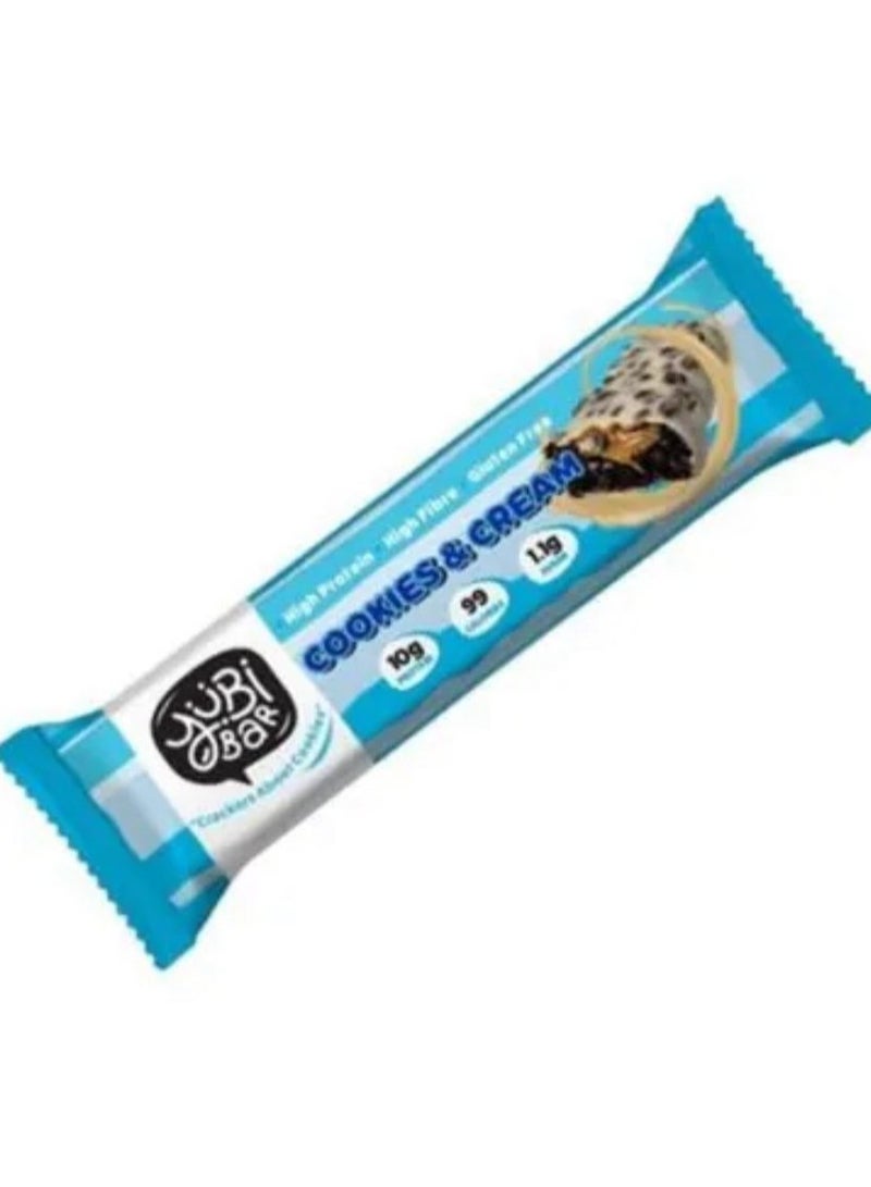 يوبي بار ييوبي بار، ألواح بروتين نباتية بنكهة الكوكيز والكريمة - 99 سعرة حرارية، غنية بالبروتين والألياف، قليلة السكر، خالية من الغلوتين ومنتجات الألبان. عبوة من 12 قطعة. - Image 2