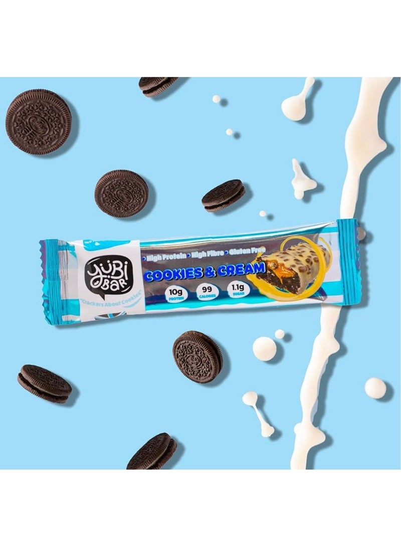 يوبي بار ييوبي بار، ألواح بروتين نباتية بنكهة الكوكيز والكريمة - 99 سعرة حرارية، غنية بالبروتين والألياف، قليلة السكر، خالية من الغلوتين ومنتجات الألبان. عبوة من 12 قطعة. - Image 4