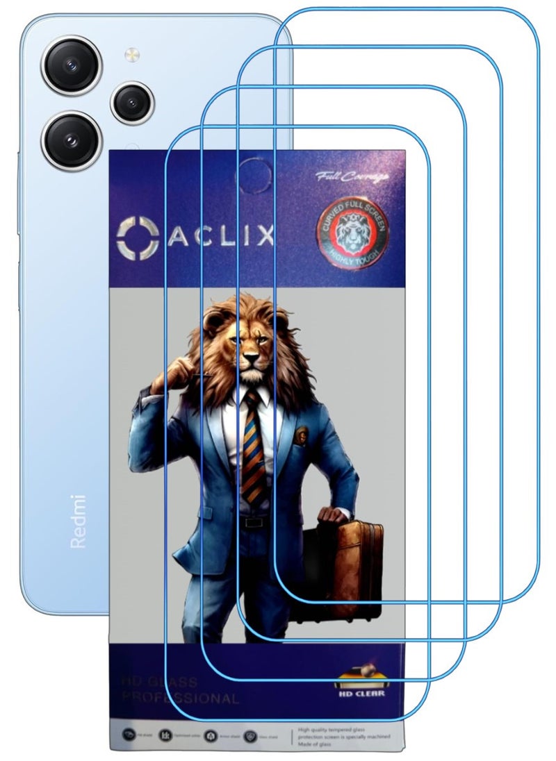 ACLIX 4 Pieces Antistatic ESD Dustproof Premium Quality High Definition Clear Tempered Glass Screen Protector Designed For Xiaomi Redmi 12 - Image 1