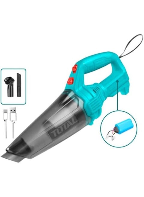 Total Lithium-Ion Cordless Vacuum Cleaner 12V with Dust capacity 0.5L and Non-removable battery -TVLI2026