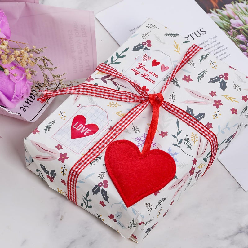 SUMERSHA 20 Pieces Felt Hearts Hanging Ornaments Valentines Heart Shaped Ornaments for Wedding Valentine Anniversary Christmas Party Decorations (Red) - Image 3