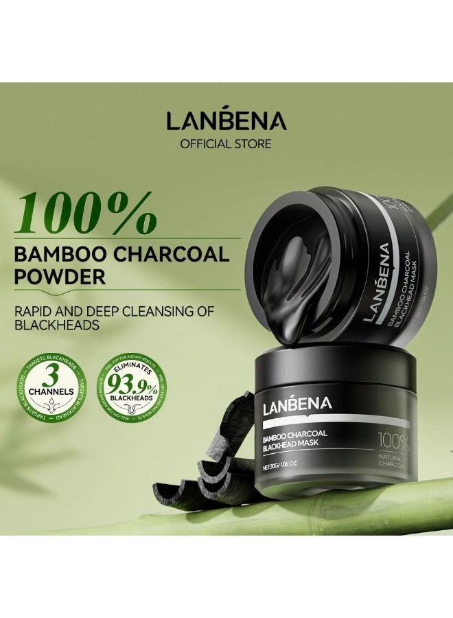 LANBENA Bamboo Charcoal Blackhead Remover Mask 30g Deep Cleansing Pore Care Peel-Off Facial Mask with Salicylic Acid - Image 5