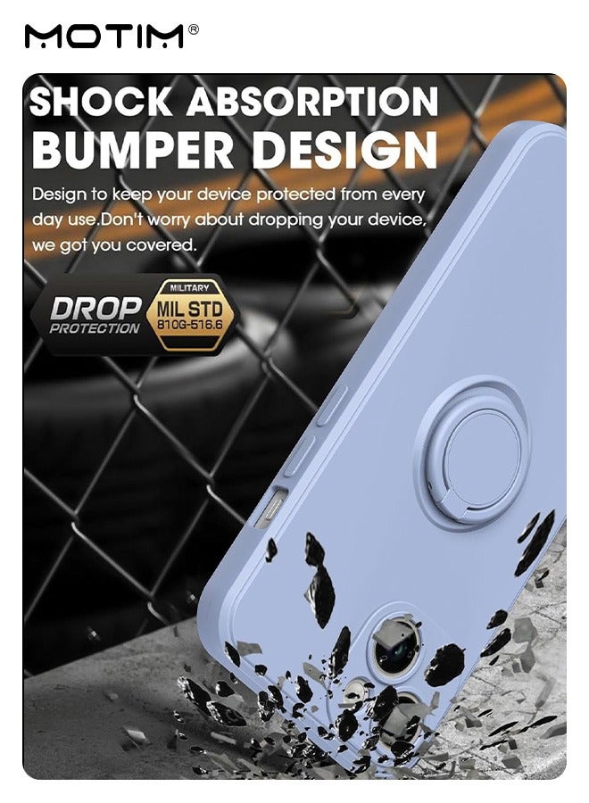 Motim iPhone 14 Silicone Case with 360° Finger Ring Holder, Full-Body Protection Shockproof with Magnetic Holder, Car Slim Phone Case with Rotating Stand - Image 5