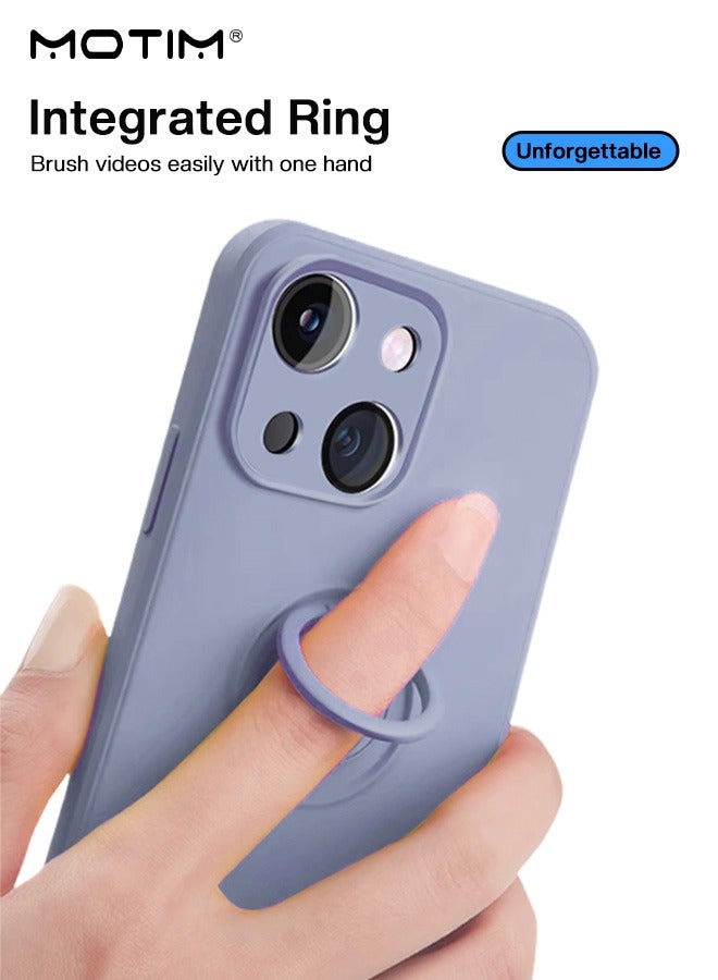 Motim iPhone 14 Silicone Case with 360° Finger Ring Holder, Full-Body Protection Shockproof with Magnetic Holder, Car Slim Phone Case with Rotating Stand - Image 3
