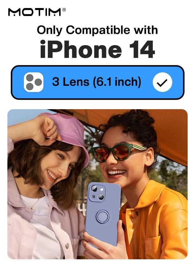 Motim iPhone 14 Silicone Case with 360° Finger Ring Holder, Full-Body Protection Shockproof with Magnetic Holder, Car Slim Phone Case with Rotating Stand - Image 4