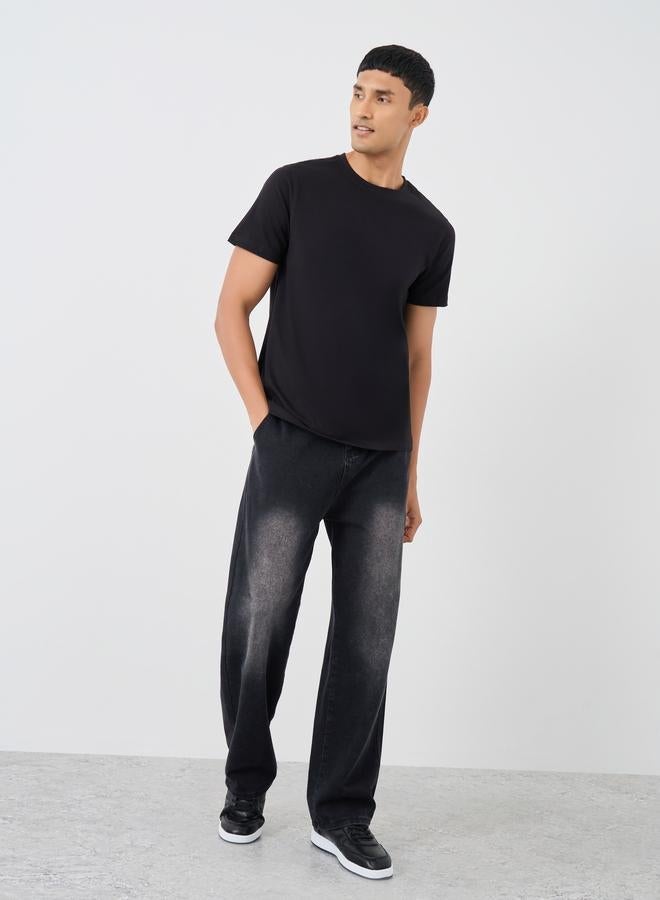 ستايلي تيشيرت جيرسي بقصة عادية بتفاصيل شعار ستايلي - Image 2