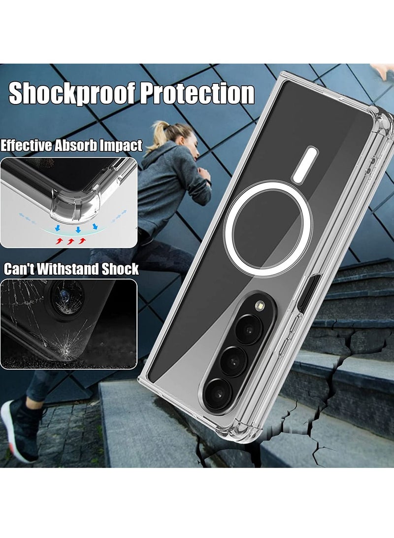 Magsafe Anti-Yellow Slim Transparent 4 Cornor Shockproof Thin Cover for Samsung Galaxy Z Fold 4 2022 Support Wireless Charger - Image 5