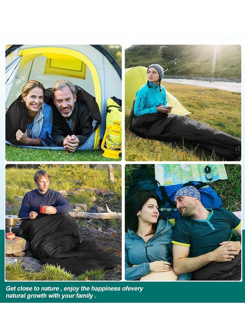 Outdoor Double Camping Sleeping Bag 220cm with Pillow Detachable and Spliced Waterproof Nap Bag Black - pzsku/Z89AC833651A588C858BEZ/45/_/1701243976/443d9d00-8ad6-4099-998e-4ffca8a85e25