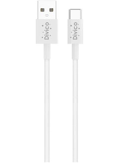 DIVICO Usb A To Type C Cable Nylon Braided Fast Charging Usb Cord Charger Wire For Samsung Galaxy S24 Note 20 M52 A13 A23 A53 Macbook Pro Nintendo Switch Huawei Gopro Hero 7 Ps5 White Nylon  - Image 1