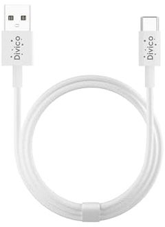 DIVICO Usb A To Type C Cable Nylon Braided Fast Charging Usb Cord Charger Wire For Samsung Galaxy S24 Note 20 M52 A13 A23 A53 Macbook Pro Nintendo Switch Huawei Gopro Hero 7 Ps5 White Nylon  - Image 3