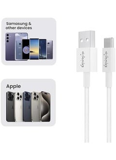DIVICO Usb A To Type C Cable Nylon Braided Fast Charging Usb Cord Charger Wire For Samsung Galaxy S24 Note 20 M52 A13 A23 A53 Macbook Pro Nintendo Switch Huawei Gopro Hero 7 Ps5 White Nylon  - Image 2