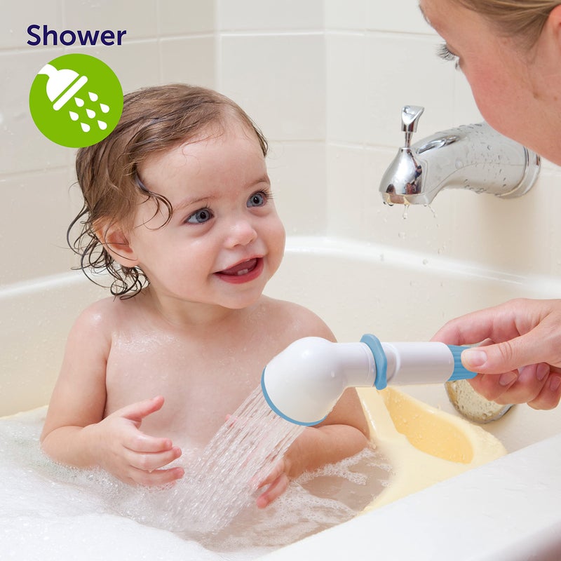 ginsey Playtex Baby 2-in-1 Shower Sprayer for Baby and Toddler Bath Time, Blue/White, 10-foot Hose - Image 4