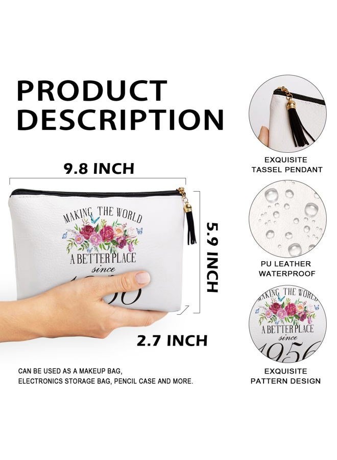Pykfrhh Birthday Gift For Women Friendship Best Friend Birthday Gift Grandma Mom Aunt Sister Funny Makeup Bag, Since1975-50th, Dimension: 9.8 x 5.9 x 2.7 inch, Better World - Image 2