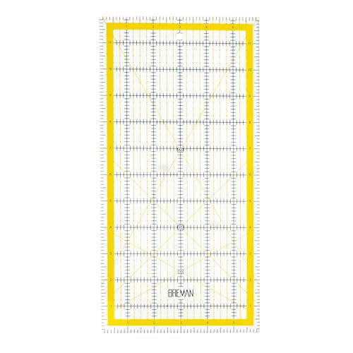 Breman Precision Quilting Rulers – 6x12 Inch Clear Acrylic Rulers for Quilting and Sewing – Laser-Cut Edge, Easy-Read Grid Lines, Angled Markers – Fabric Guide for Left & Right-Handed Users - Image 1