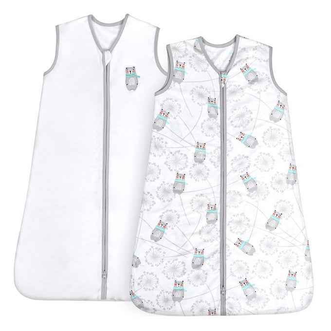 SLEEP SACK 06 MONTHS 05 TOG BABY WEARABLE BLANKET WITH 2WAY ZIPPER EXTRA SOFT COTTON SLEEVELESS SLEEPING SACK 2 PACK BEAR DANDELION