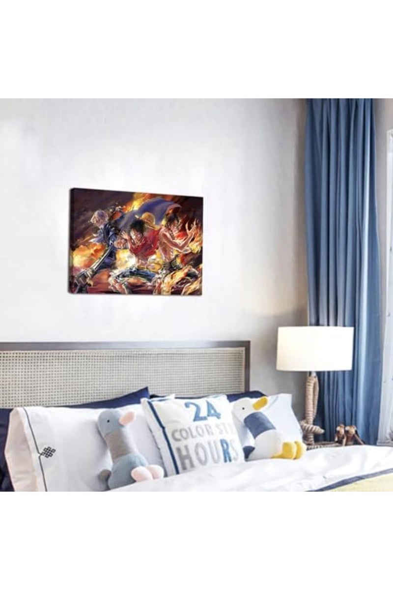 KAIWALK Japanese Anime Poster Luffy Ace Sabo Three Brothers Print on Canvas Painting Wall Art for Living Room Decor Boy Gift - Image 3