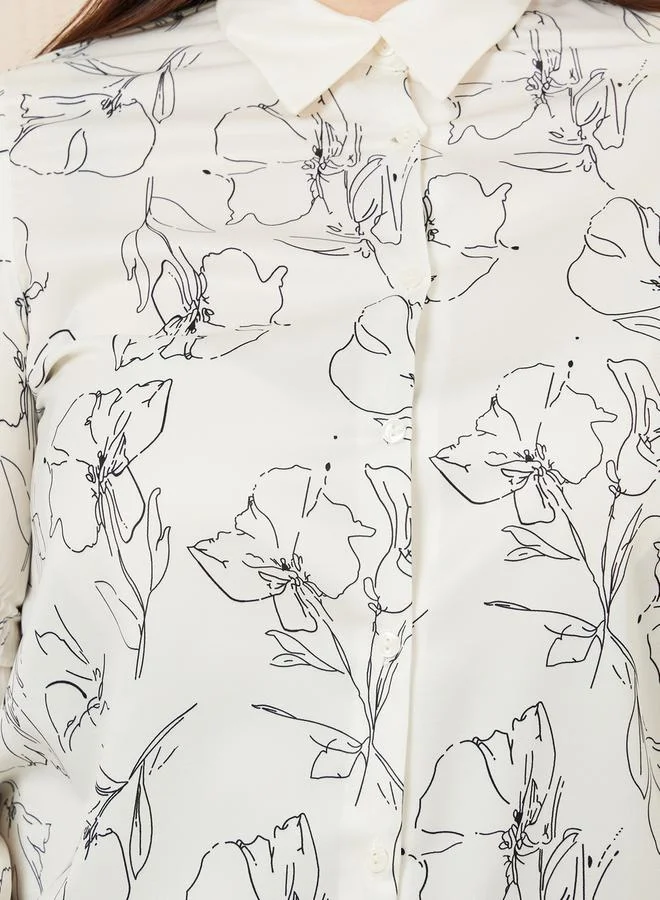 Styli Floral Print Regular Fit Shirt