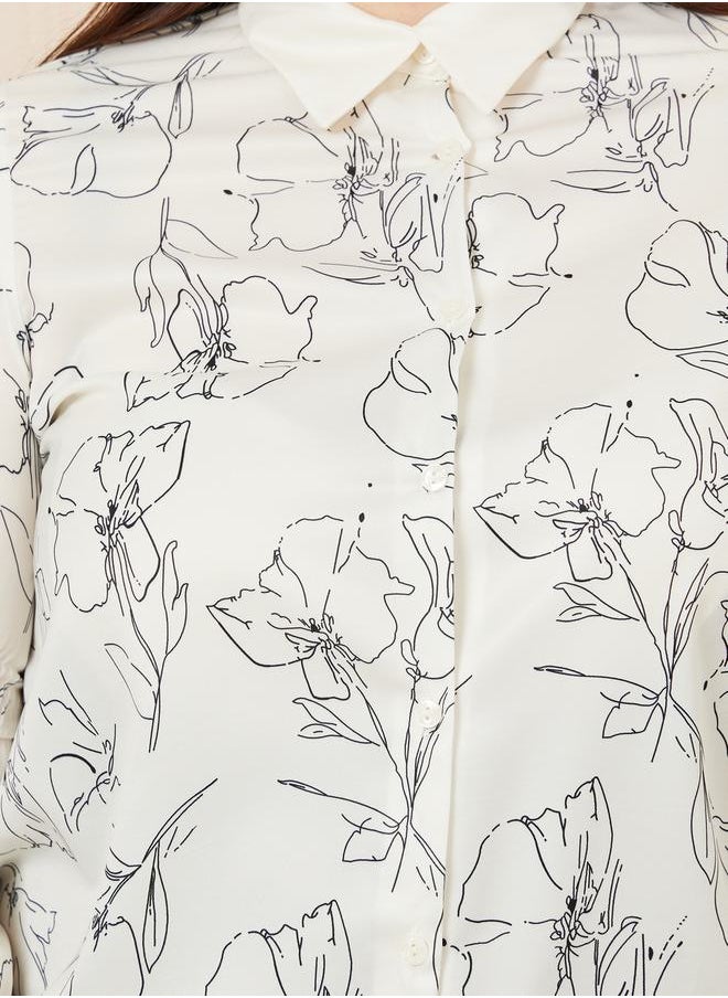 Styli - Floral Print Regular Fit Shirt - Image 1