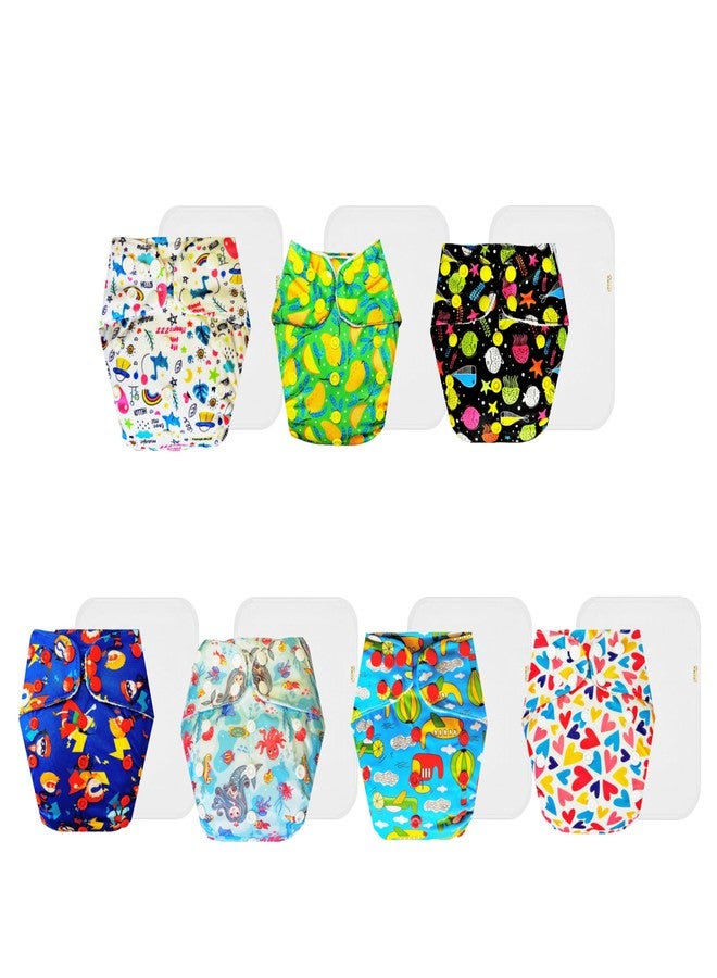 حفاضات دمبلدو القماشية الممتازة مع حشوة قطنية (عبوة من 7) | مضادة للحساسية | وسادة ماصة من 6 طبقات | سهلة التنظيف | ضرورية للاستخدام اليومي | من 3 أشهر إلى 3 سنوات | للجنسين - Image 1