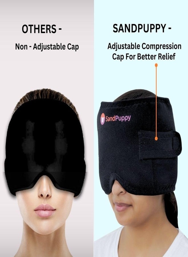 SandPuppy HeadFresh - Migraine Relief Cap | Headache Relief Cap | Adjustable Compression | Contoured Nose Bridge for Effective Light Blocking | | Universal Fit - Image 4