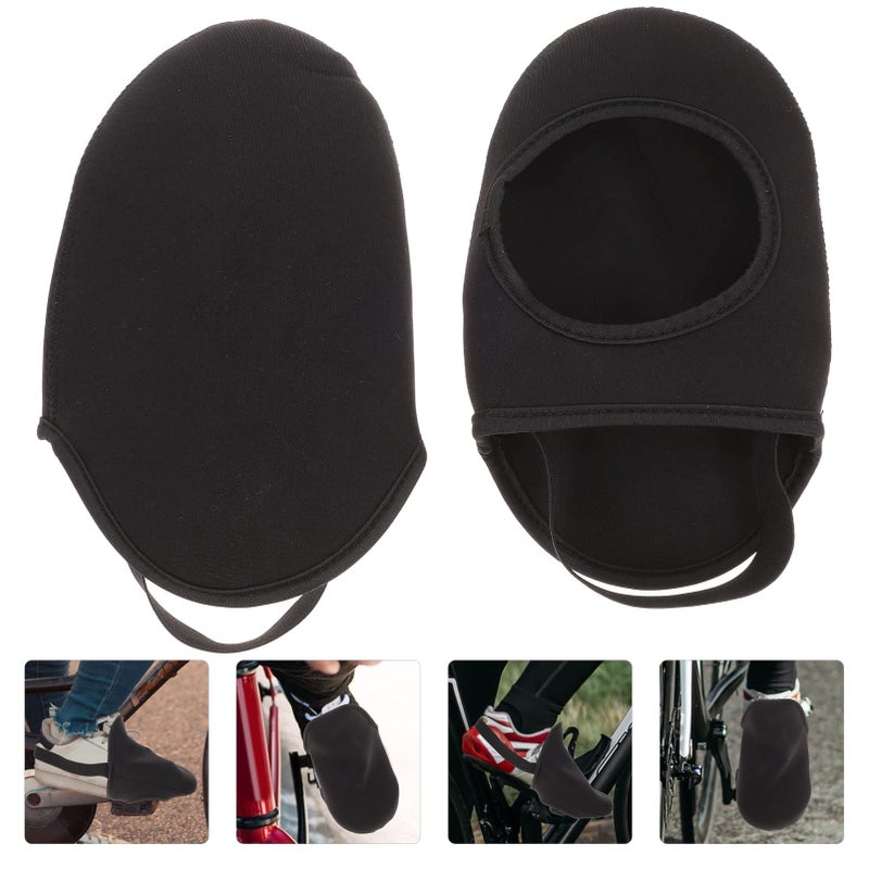 Coheali 1 Pair Thermal Overshoe Windproof Cycling Shoe Covers Outdoor Reflective Edging - Image 4
