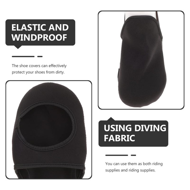 Coheali 1 Pair Thermal Overshoe Windproof Cycling Shoe Covers Outdoor Reflective Edging - Image 3