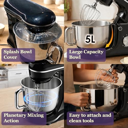 NexLev Stand Mixer | 5L SS Bowl | 1500W |10 Speeds | Pulse Function |Planetary Rotation | Whisk, Beater & Dough Hook |100% Copper Motor | For Roti Atta, Cookie Dough, Cake, Whip Cream & more | ST-01 - Image 5