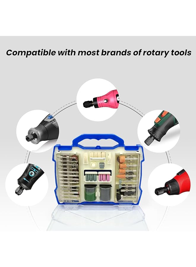 إيروريكس مجموعة ملحقات الأدوات الدوارة 100 قطعة مع حقيبة تخزين للتلميع والصنفرة والقطع والحفر والطحن متوافقة مع Dremel والأدوات الدوارة الأخرى - Image 2