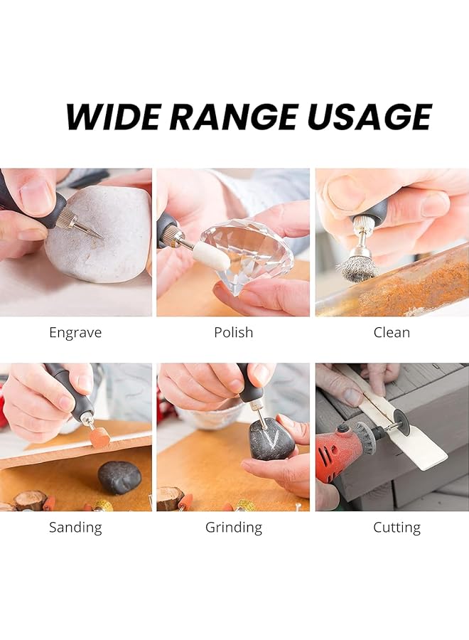 إيروريكس مجموعة ملحقات الأدوات الدوارة 100 قطعة مع حقيبة تخزين للتلميع والصنفرة والقطع والحفر والطحن متوافقة مع Dremel والأدوات الدوارة الأخرى - Image 3