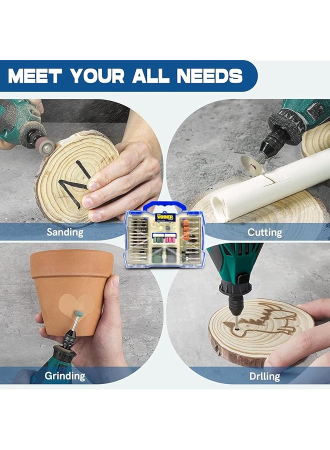 إيروريكس مجموعة ملحقات الأدوات الدوارة 100 قطعة مع حقيبة تخزين للتلميع والصنفرة والقطع والحفر والطحن متوافقة مع Dremel والأدوات الدوارة الأخرى - Image 5