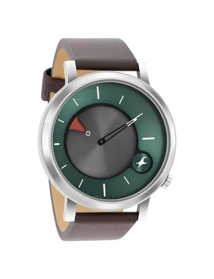 fastrack Men's Leather Analog Watch 3287SL06 - 43 mm