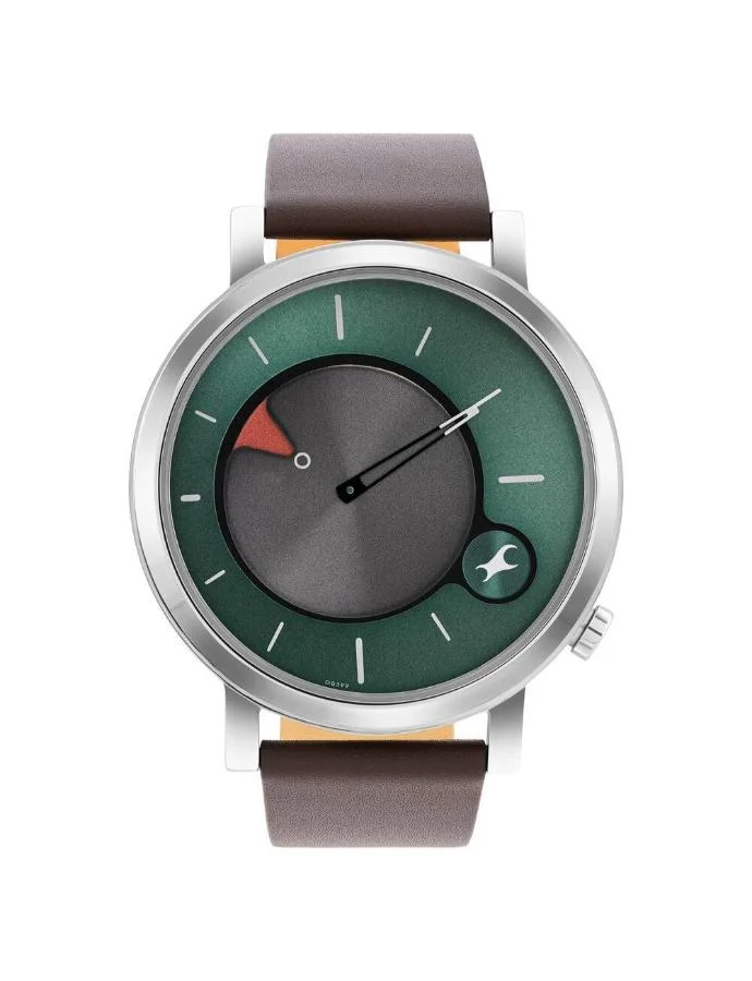 fastrack Men's Leather Analog Watch 3287SL06 - 43 mm