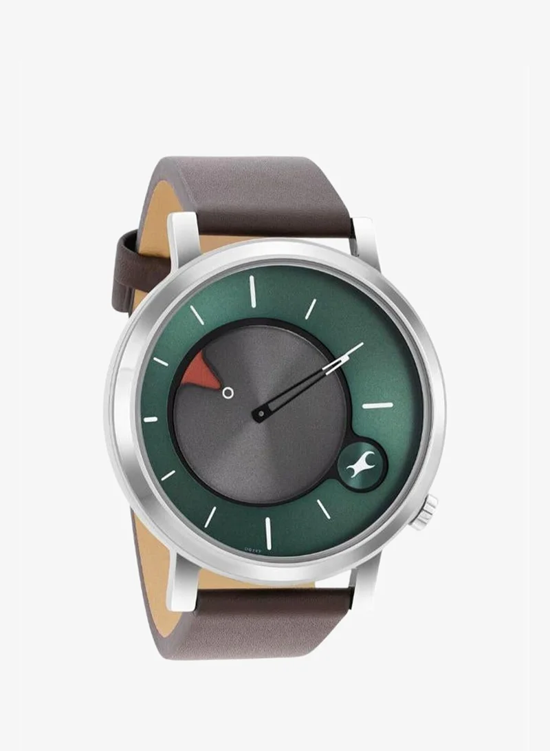 fastrack Men's Leather Analog Watch 3287SL06 - 43 mm