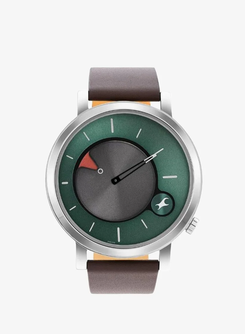 fastrack Men's Leather Analog Watch 3287SL06 - 43 mm