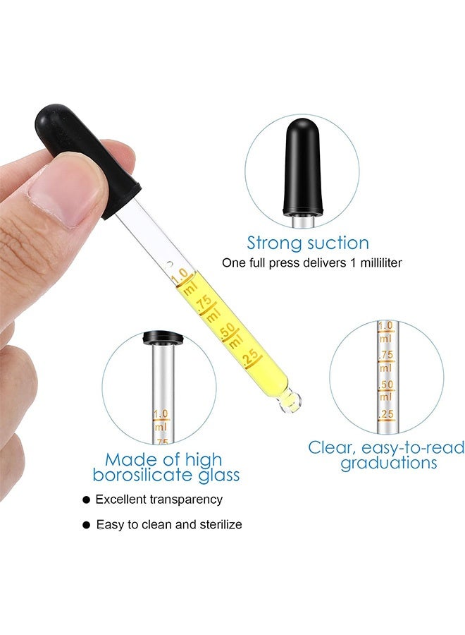 Quantum 6 PCS Glass Pipette Dropper with Brush, Bent & Straight Tip Calibrated Glass Medicine Droppers, Accurate Dose Pipette Dropper for Essential Oils Lab - Image 3