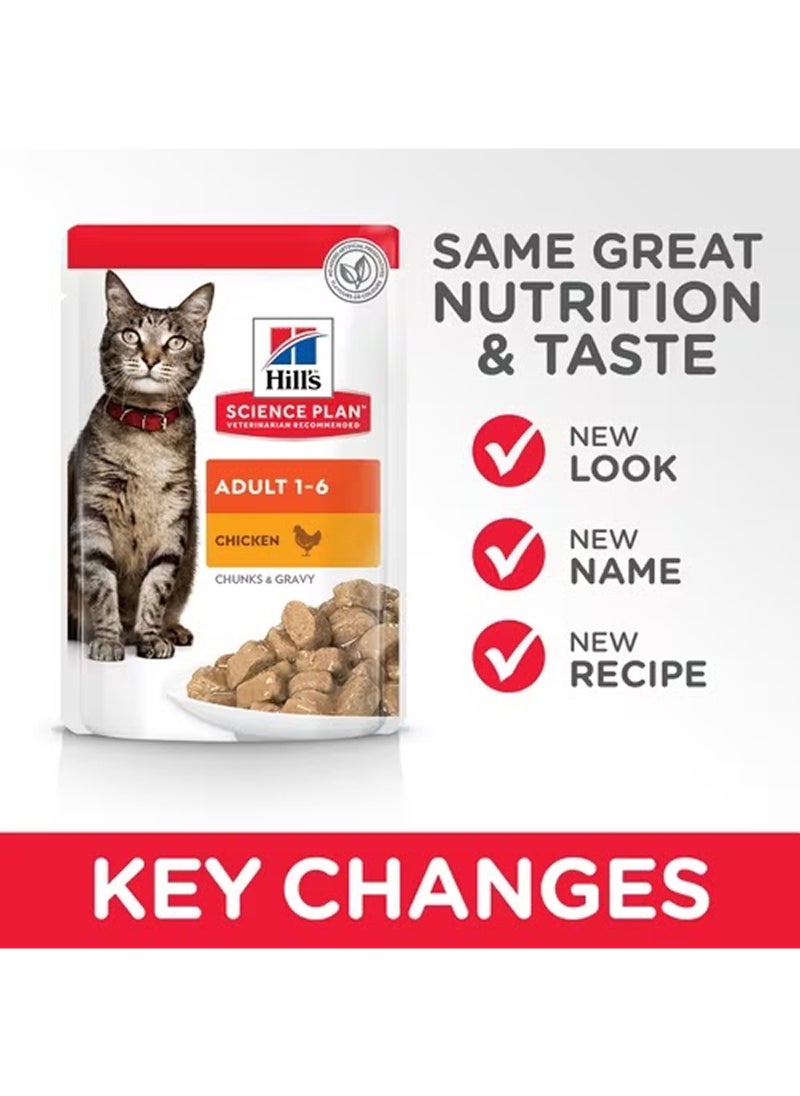 Hill's Science Plan Adult Wet Cat Food Chicken Pouches 85g  - Image 3