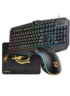 Adjustable DPI Keyboard and Mouse Combo and Mouse Pad for Hiwings Hi500 Gaming, RGB Backlit Keyboard Mechanical Feel Keys, RGB Gaming Mouse, Ergonomic Structure Design with Anti-Slip Palm Rest