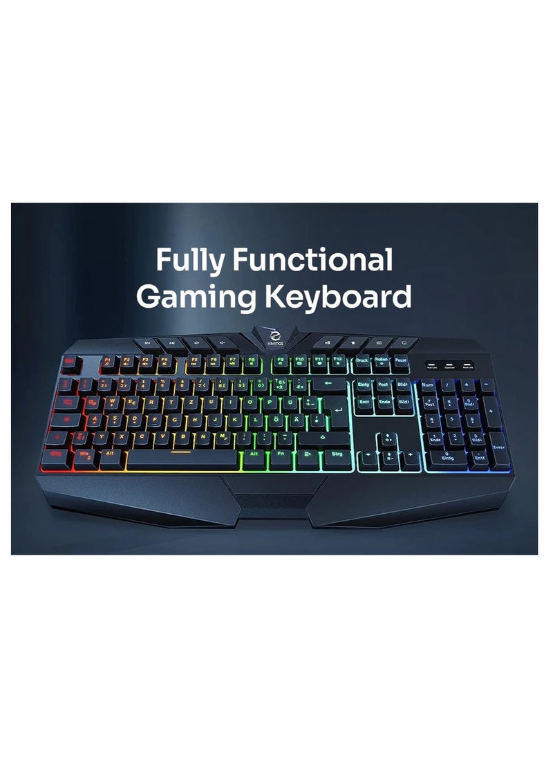 Generic - Adjustable DPI Keyboard and Mouse Combo and Mouse Pad for Hiwings Hi500 Gaming, RGB Backlit Keyboard Mechanical Feel Keys, RGB Gaming Mouse, Ergonomic Structure Design with Anti-Slip Palm Rest - Image 1