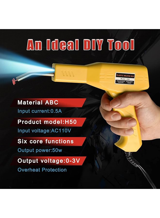 erorex Plastic Welder 800Pcs Staples Plastic Welding Kit Hot Stapler Kit Plastic Welder Gun Kit Car Bumper Repair Kit Plastic Repair Kit Portable Toolbox - Image 3